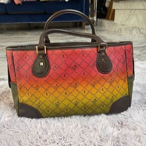 LAMB Gwen Stefani Rasta Tote Brown Red Yellow Green